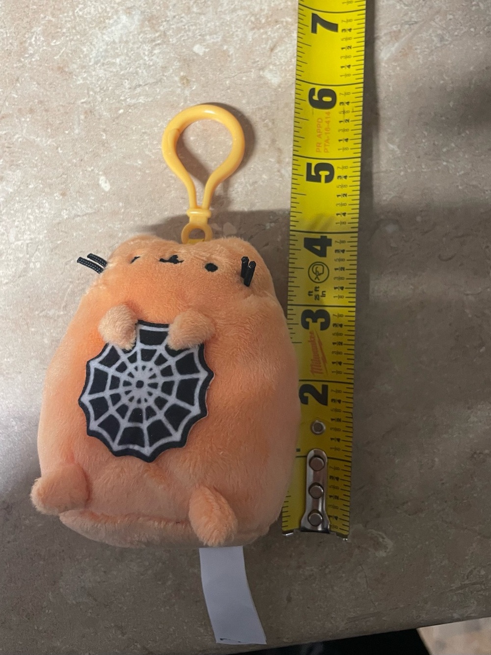 New Gund Pusheen 2026 Halloween Mystery Plush Clip Orange Cat Spiderweb - Picture 10 of 10